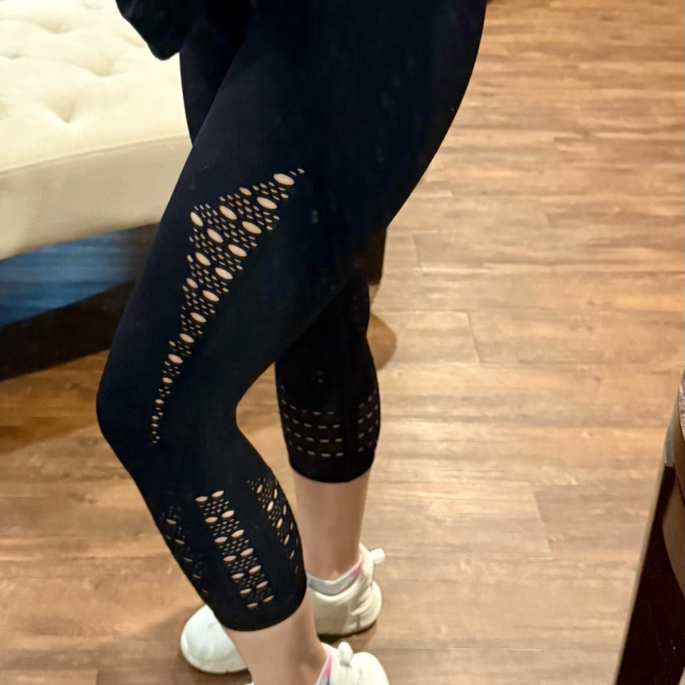 Gymshark Black Leggings with Mesh Accents